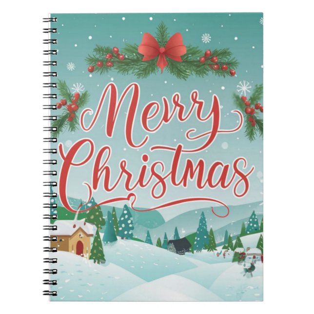 Carnet Joyeux Noël hiver Wonderland Scène (Devant)