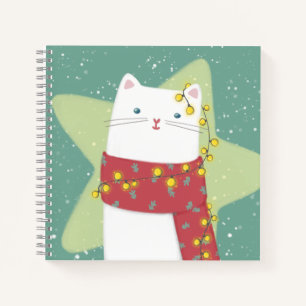 Carnet Joyeux Noël : Illustration de chat