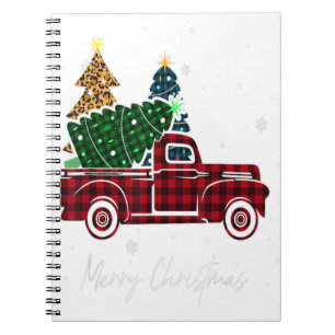 Carnet Joyeux Noël Leopard Buffalo Camion Arbre Rouge Pla