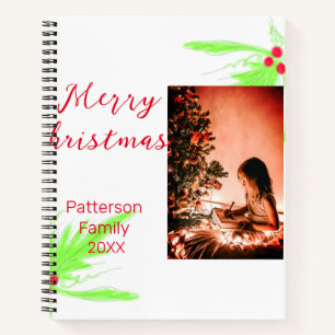 Carnet Joyeux Noël lumineux ajout nom de famille bienvenu