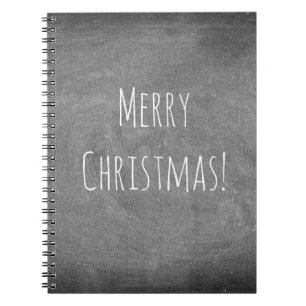 Carnet Joyeux Noël noir blanc typographie Tableau noir