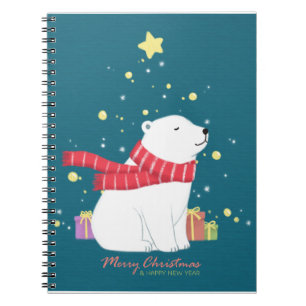 Carnet Joyeux Noël : Ours Polaire Illustration Art