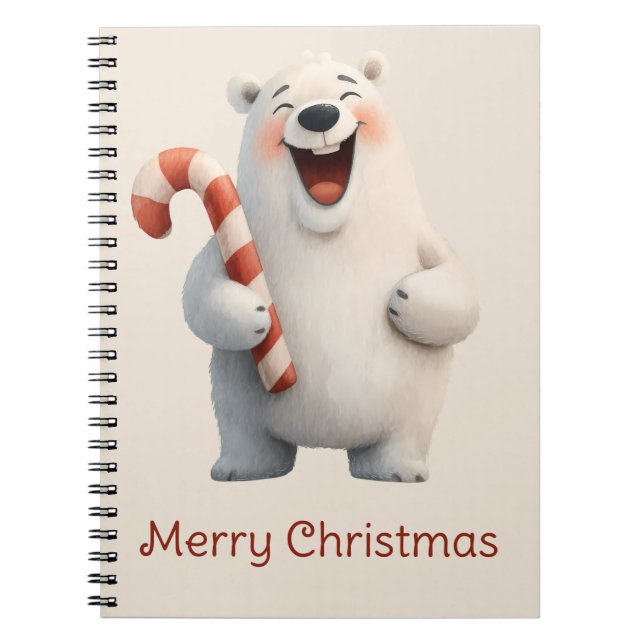 Carnet Joyeux Noël Ourse Polaire Mignonne (Devant)