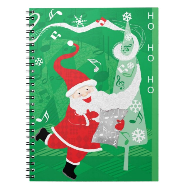 Carnet Joyeux Noël, Père Noël chantant et dansant (Devant)