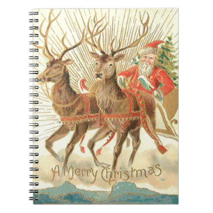 Carnet Joyeux Noël (Père Noël et son renne)