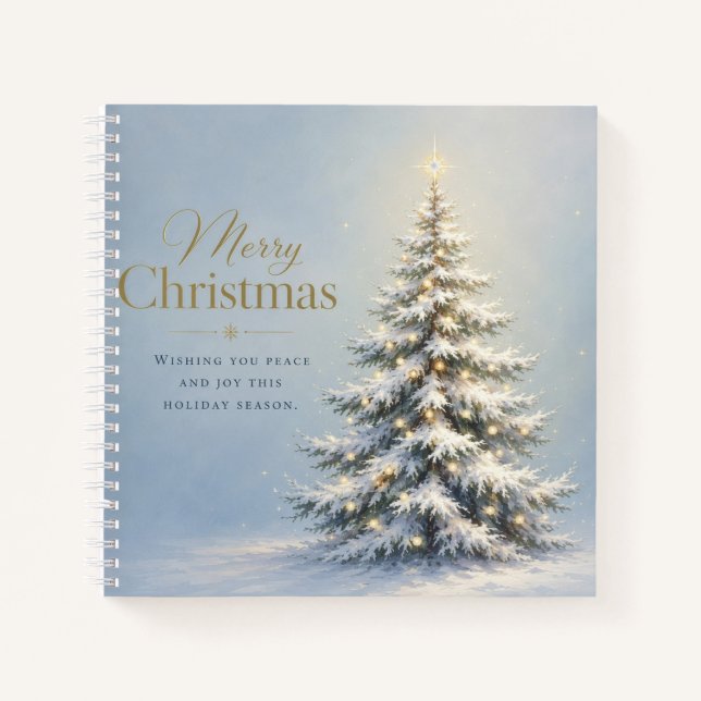 Carnet Joyeux Noël Sapin enneigé (Devant)