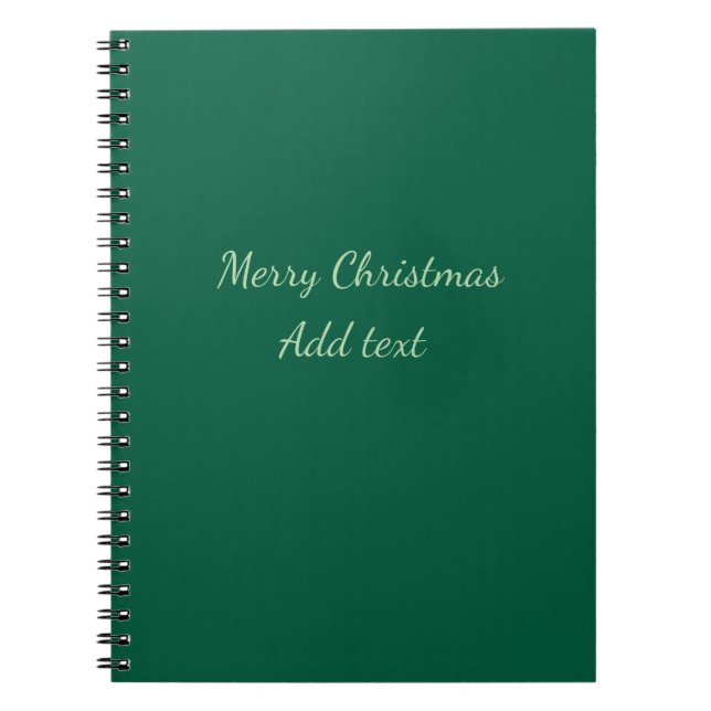 Carnet Joyeux Noël vert plaine solo arrière - plan vacanc (Devant)