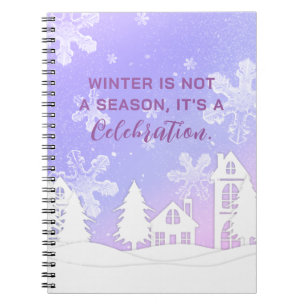 Carnet Joyeux Noël violet Maison Blanche Snowflakes