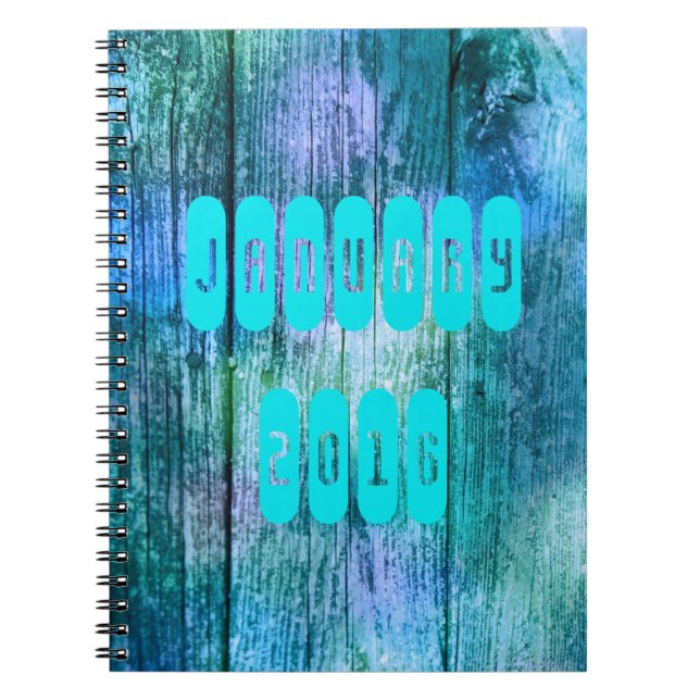 Carnet Joyeux Nouvel An Janvier 2016 Turquoise pourpre (Devant)