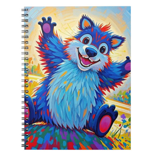 Carnet Joyeux ours drôle Abstrait joli art animal (Devant)
