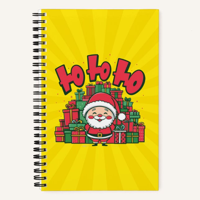 Carnet Joyeux Père Noël de dessin animé Noël (Recto)