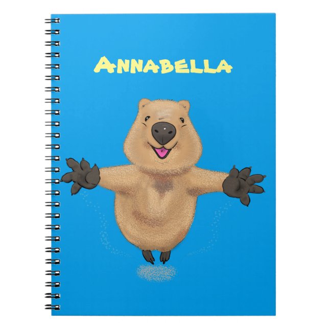 Carnet Joyeux sauter quokka dessin animé (Devant)