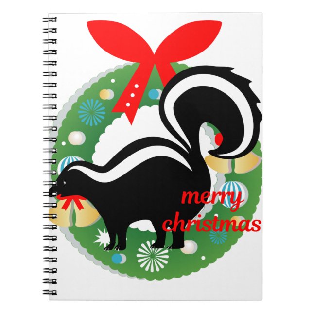 Carnet joyeux skunk de noël (Devant)