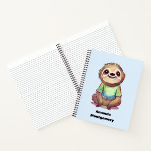 Carnet Joyeux sourire assis sur une parcelle détendue