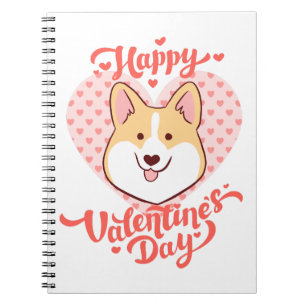 Carnet Joyeux Valentines Jour mignon Corgi Chien