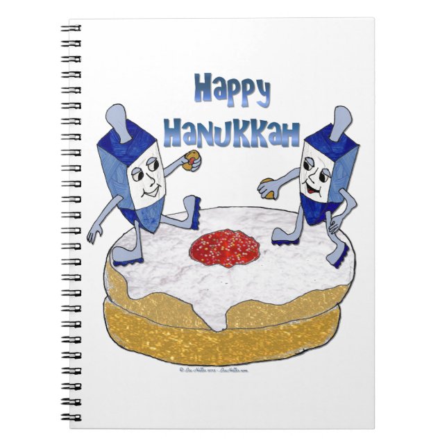 Carnet Judaica Happy Hanukkah Dancing Dreidels (Devant)