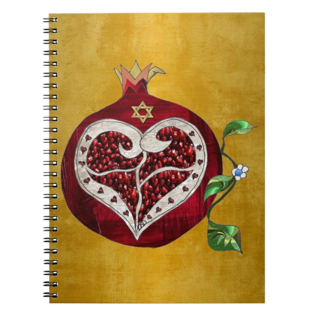 Carnet Judaica Pomegranate Heart Hanoukka Rosh Hashanah (Devant)