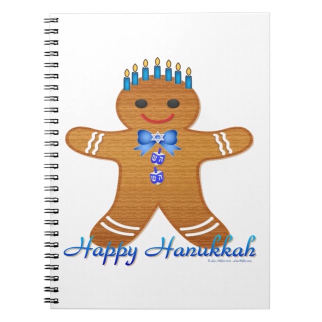 Carnet Judaïque Hanoukka Gingerbread Homme Menorah (Devant)