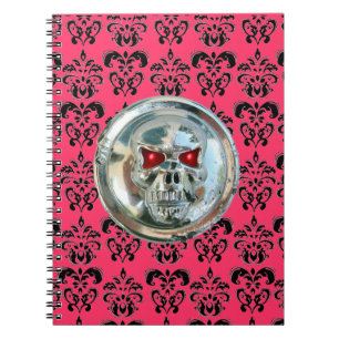 Carnet JUMEAUX DAMASK noir blanc rose