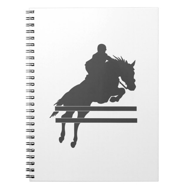 Carnet Jumping horse silhouette - choose background color (Devant)