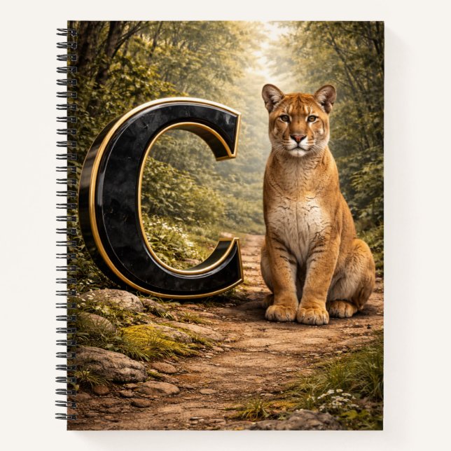 Carnet Jungle Alphabet Letter C Cougar Education Notebook (Devant)