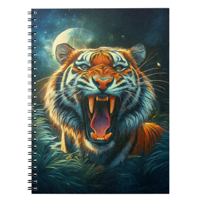 Carnet Jungle au clair de lune de tigres (Devant)