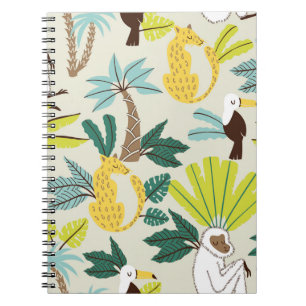 Carnet Jungle Joie : Amusement d'animaux de dessin animé
