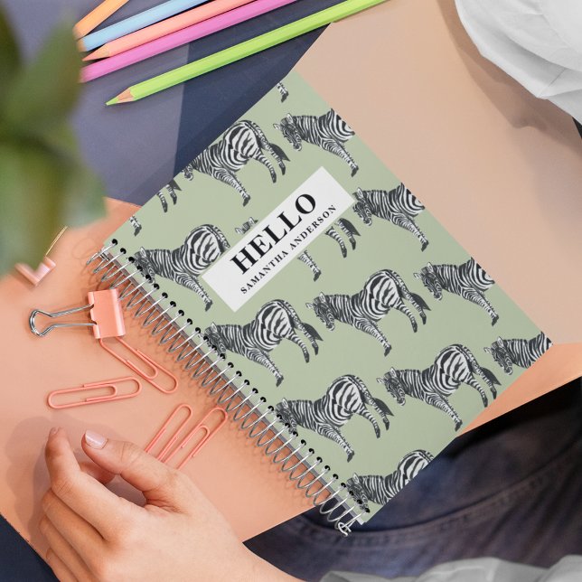 Carnet Jungle Zebra Wild Motif & Nom personnalisé (Créateur téléchargé)