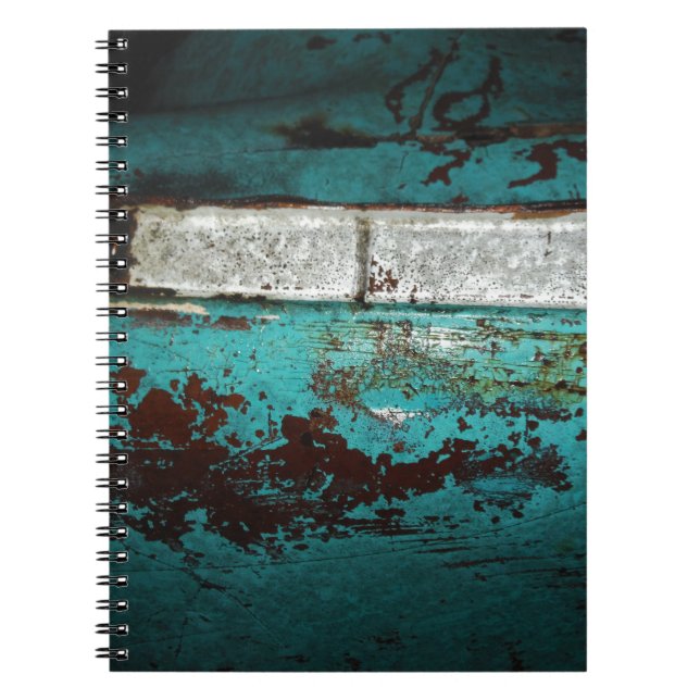 Carnet Junk Yard vintage car 50's aqua turquoise (Devant)