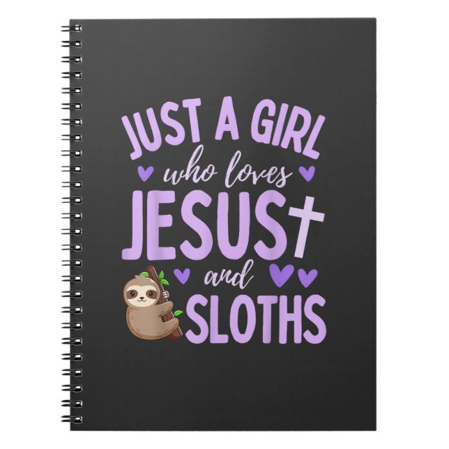 Carnet Just A Girl Who Loves Jesus and Sloths Christian C (Devant)