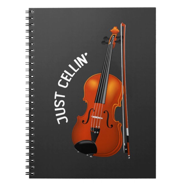 Carnet Just Cellin' Drôle Détente Violoncelle Violon (Devant)