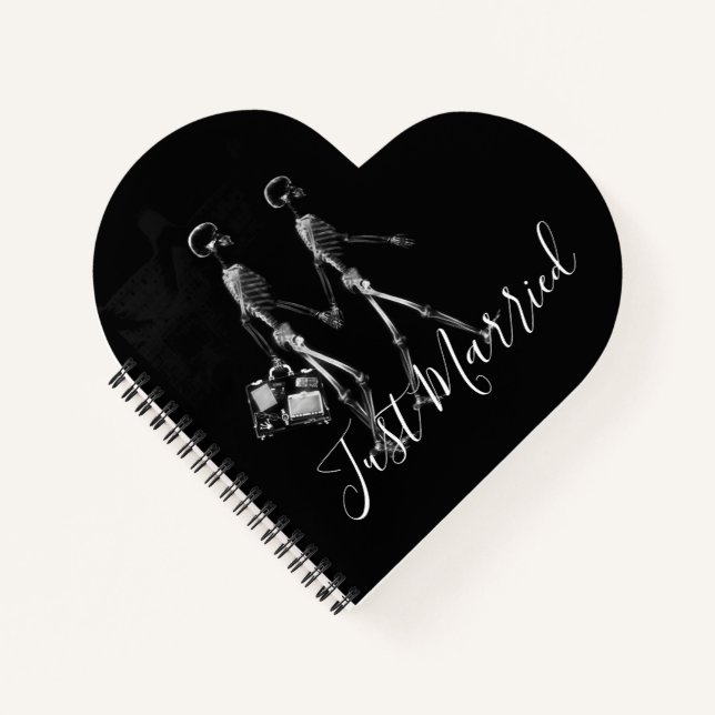 Carnet Juste Marié X-Ray Skeleton Lune de miel Couple (Devant)