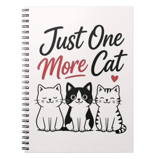 Carnet Juste un chat de plus Citation drôle pour amateur  (Devant)