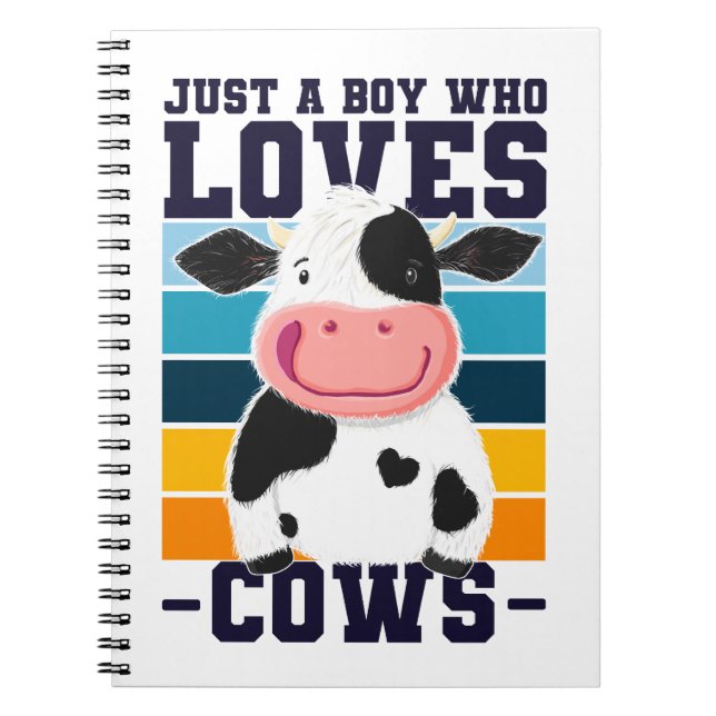 Carnet Juste Un Garçon Qui Aime Les Vaches (Devant)