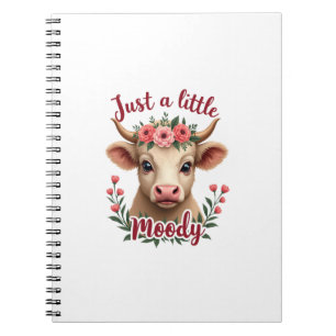 Carnet Juste un peu lunatique vintage fleur de vache des