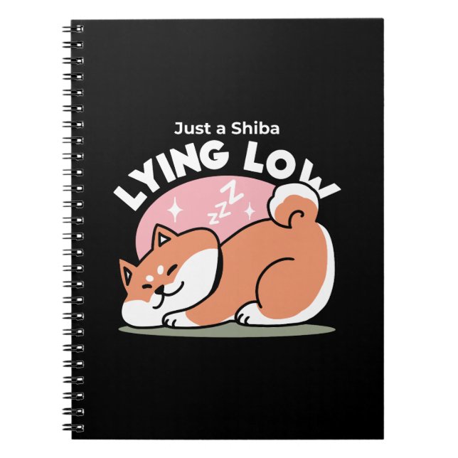 Carnet Juste un Shiba allongé bas : mignonne conception S (Devant)