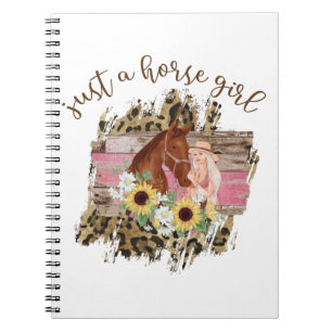Carnet Juste une fille aux chevaux beau design floral fém