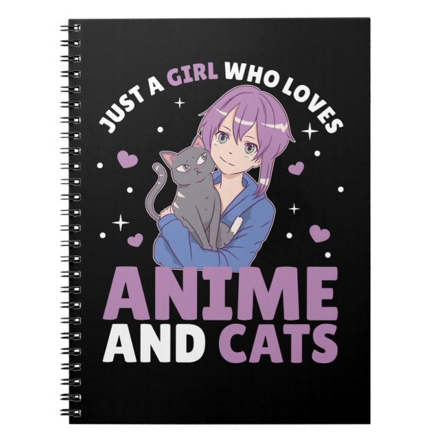 Carnet Juste Une Fille Qui Aime Anime Et Chats Coeur Mang (Devant)