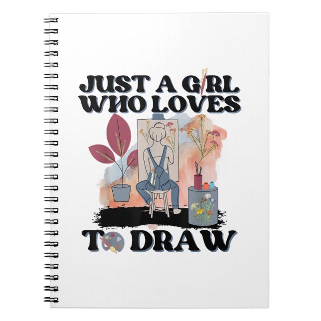 Carnet Juste une fille qui aime dessiner (Devant)
