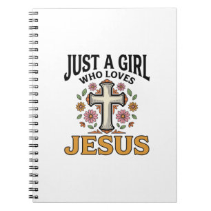 Carnet Juste une fille qui aime Jésus Floral Cross Shirt_