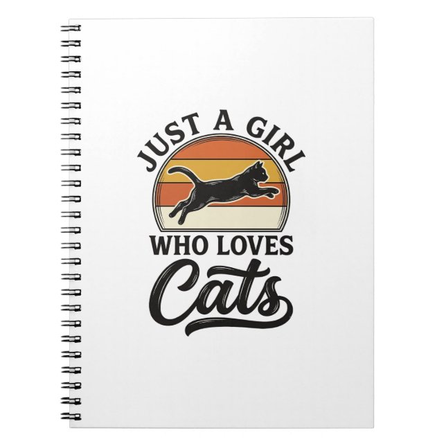 Carnet Juste une fille qui aime les chats Design de chat  (Devant)