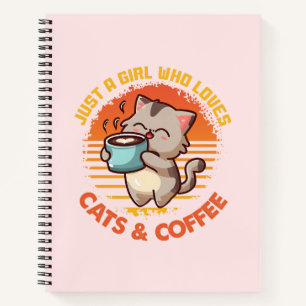 Carnet Juste une fille qui aime les chats et le café