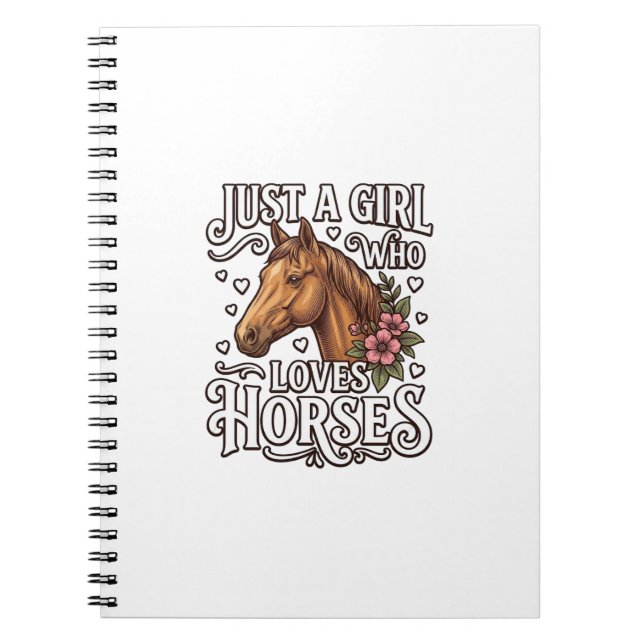 Carnet Juste Une Fille Qui Aime Les Chevaux Design De Che (Devant)