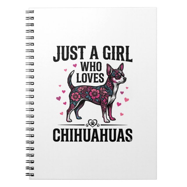 Carnet Juste Une Fille Qui Aime Les Chihuahuas Dessin De  (Devant)