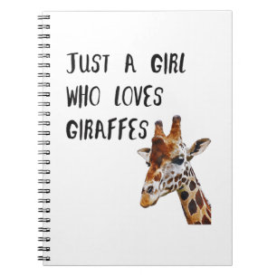 Carnet Juste une fille qui aime les girafes Animal mignon