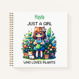 Carnet Juste une fille qui aime les Plantes Personnalisé