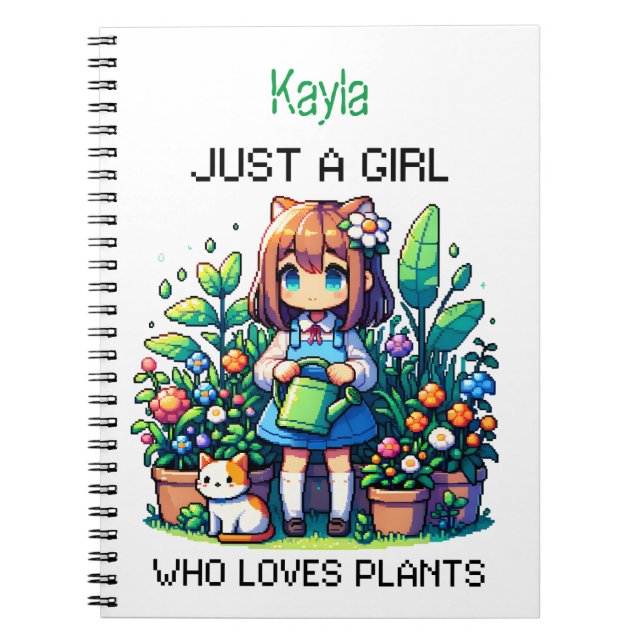 Carnet Juste une fille qui aime les Plantes Personnalisé (Devant)