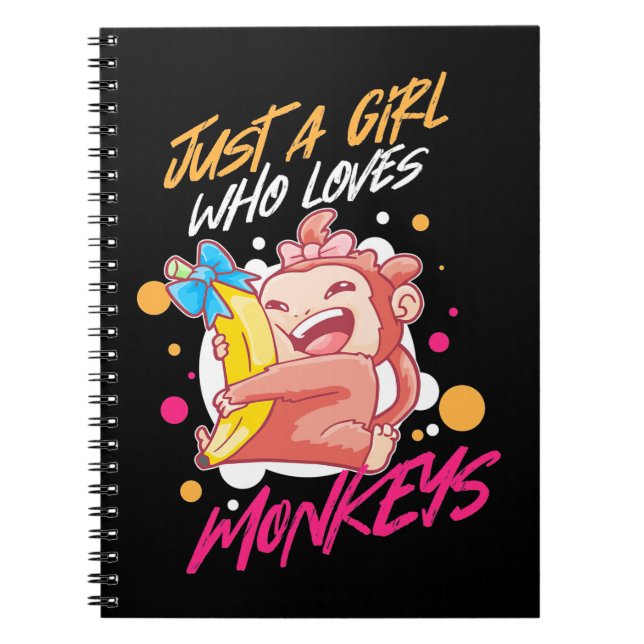 Carnet Juste Une Fille Qui Aime Les Singes (Devant)