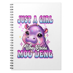 Carnet Juste une fille qui aime Moo Deng Cute Baby hippo