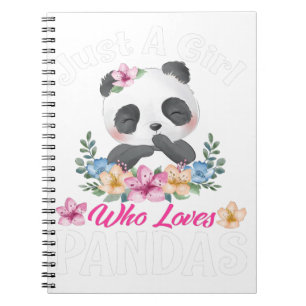 Carnet Juste une fille qui aime Pandas mignonne Panda T-S